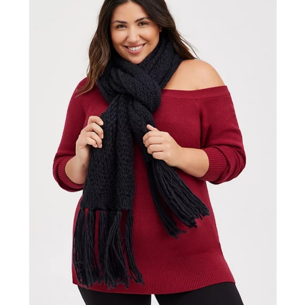 Torrid Black Knit Scarf